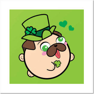 Doopy the Pug Puppy - Saint Patrick's Day Posters and Art